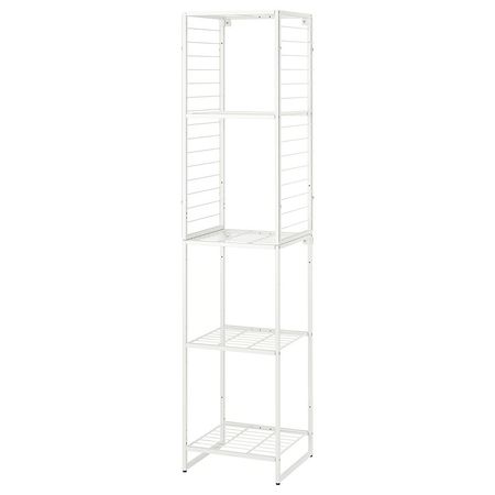 JOSTEIN Стеллаж с решеткой - д/дома/улицы/проволочный белый 42x40x180 см