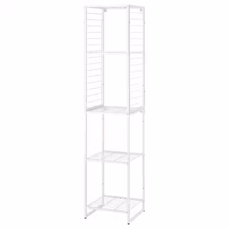 JOSTEIN Стеллаж с решеткой - д/дома/улицы/проволочный белый 42x40x180 см