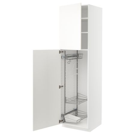 Высокий шкаф с отделением для аксессуаров для уборки IKEA METOD МЕТОД 195.073.44