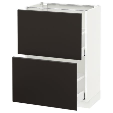 Напольный шкаф с 2 ящиками, 60x37 cm IKEA METOD МЕТОД, MAXIMERA МАКСИМЕРА 692.120.47