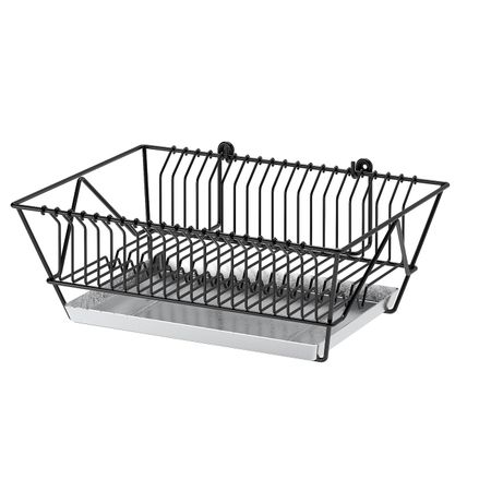 Сушилка посудная, черный/оцинковка 37.5x29x13.5 см IKEA FINTORP ФИНТОРП 303.813.38