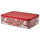 VINTERFINT Банка с крышкой - цветочный орнамент красный 29x20x8 см