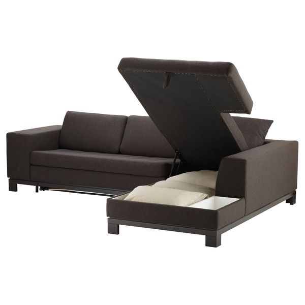 Угловой диван-кров c модулем для хран, пр НОГЕРСУНД, Толлэби темно-коричневый - схема-чертеж с размерами