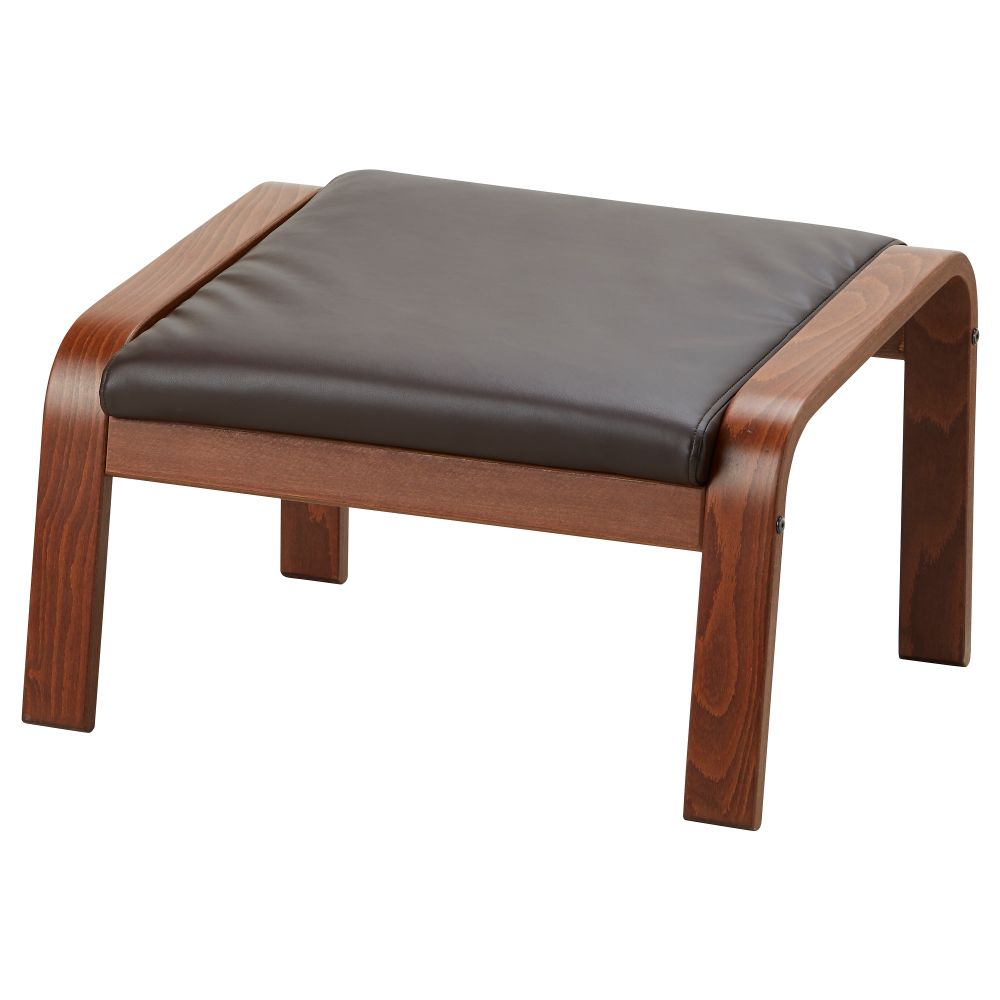 Табурет для ног ПОЭНГ, классический коричневый, Кимстад темно-коричневый - схема-чертеж с размерами