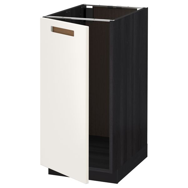Напольный шкаф для мойки, мусорных контейнер МЕТОД, черный, Мэрста белый (40x60 см) - схема-чертеж с размерами