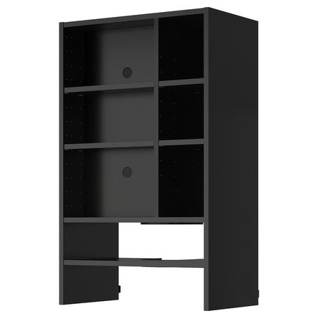 METOD Навесной шкаф д/встроенной вытяжки - черно-серый 60x37x100 см