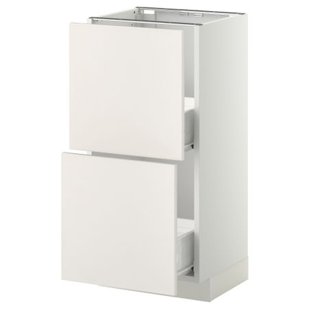 Напольный шкаф с 2 ящиками МЕТОД / ФОРВАРА, белый, Веддинге белый