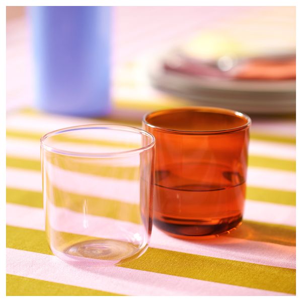 Стакан, светло-розовый, коричневый, 30 сл IKEA TESAMMANS 305.689.58 - фото 3