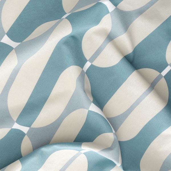 Гардины, 2 шт., бежевый, синий 145x300 см IKEA FJÄLLMÄTARE ФЬЕЛЛЬМЭТАРЕ 204.698.69 - фото 2