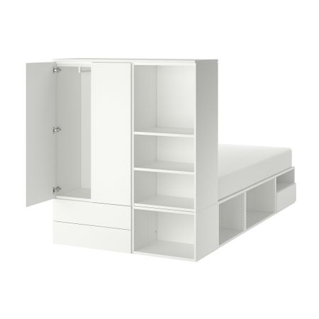 Каркас кровати, 2 двери, 3 ящика, белый, Fonnes, 142x244x163 см IKEA PLATSA ПЛАТСАA ПЛАТСА 393.365.63