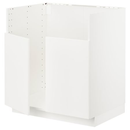 Шкаф для двойной мойки БРЕДШЁН, белый/Веддинге белый 80x60 см IKEA METOD МЕТОД 094.461.05