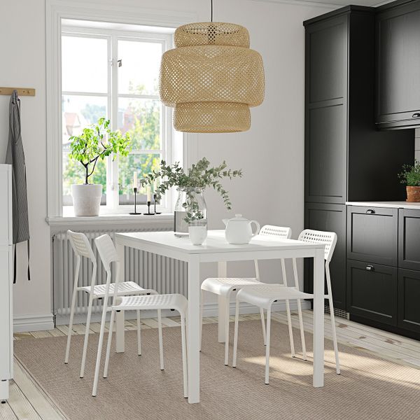 Стол и 4 стула, белый/белый 120/180 см IKEA VANGSTA ВАНГСТА / ADDE АДДЕ 094.830.46 - фото 2