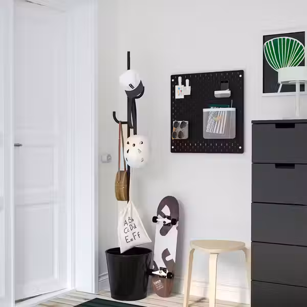 SKÅDIS Настенная панель, комбинация - чёрный 56x56 см - схема-чертеж с размерами