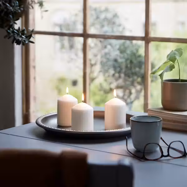 LÄTTNAD Неароматич свеча формовая - естественный 10 см - фото 2