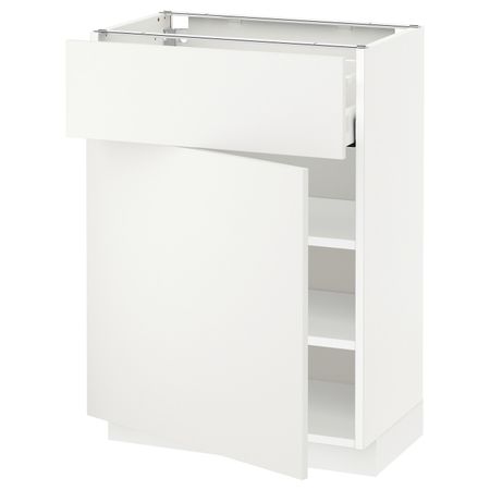 Напольный шкаф с ящиком/дверью, белый/Хэггеби белый 60x37 см IKEA METOD МЕТОД / MAXIMERA МАКСИМЕРА 092.315.10