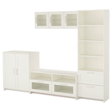 Шкаф для ТВ, комбинация БРИМНЭС, белый (260x41x190 см)