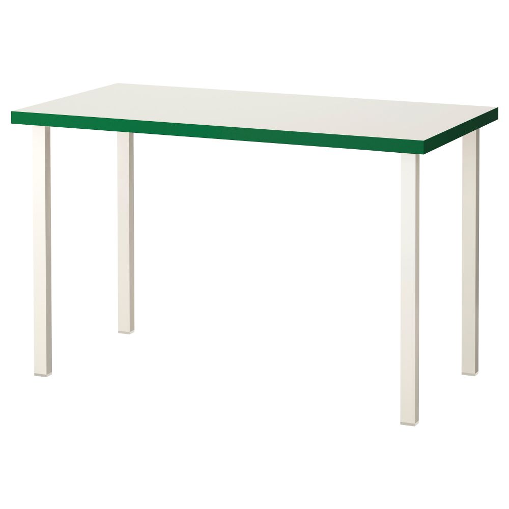 Стол ЛИННМОН / ГОДВИН, бел/зелен, белый (120x60 см) - фото 1