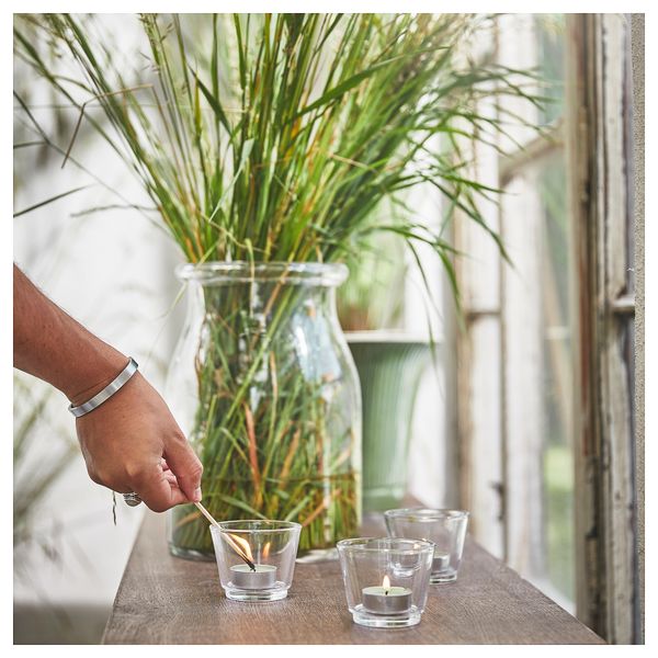 Свеча греющая ароматическая, Свежая трава, светло-зеленый, 3.5 ч IKEA HEDERSAM 405.042.49 - фото 3