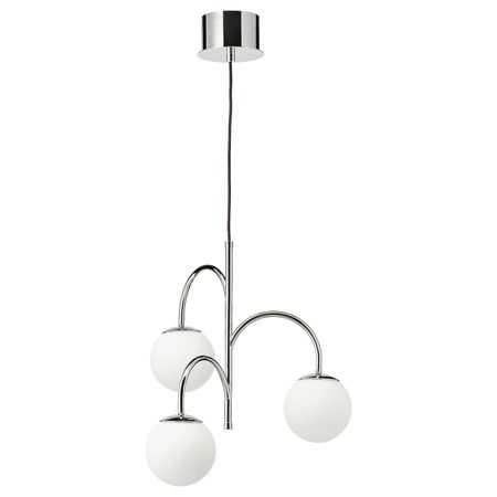 Подвесной светильник, 3-рожк, хромированный/молочный стекло IKEA SIMRISHAMN СИМРИСХАМН 004.078.39