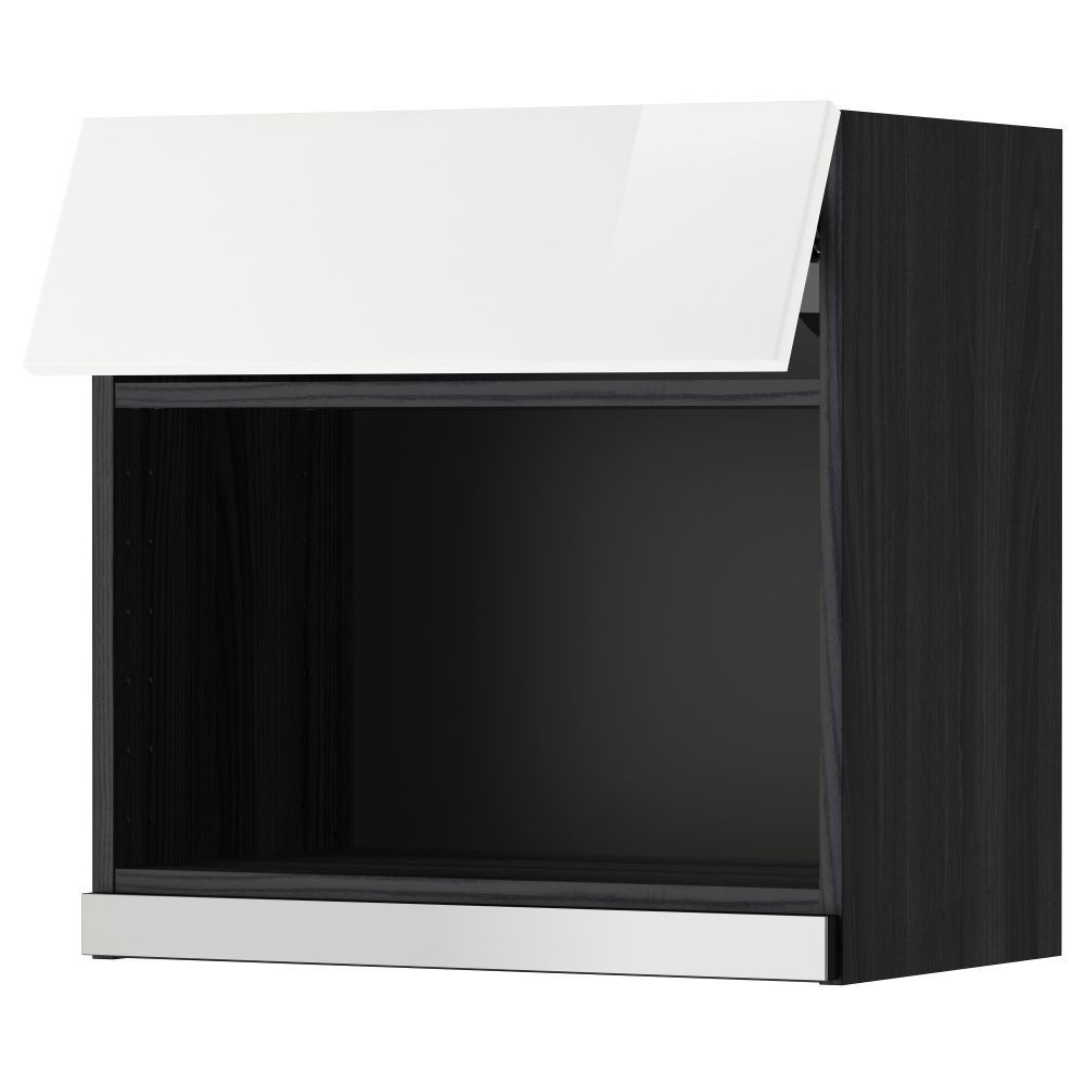 Навесной шкаф для СВЧ-печи МЕТОД, черный, Рингульт белый - схема-чертеж с размерами