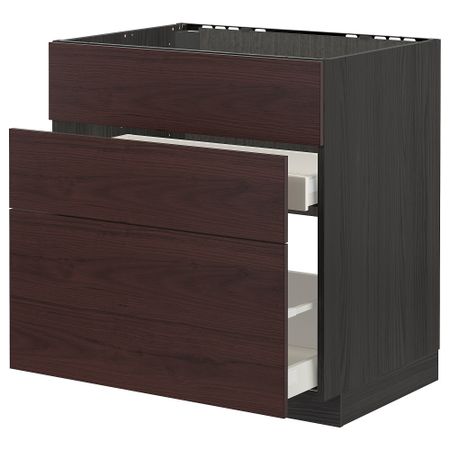 Напольный шкаф под мойку + 3 фронтальных панель, 2 ящика, 80x60 cm IKEA METOD МЕТОД, MAXIMERA МАКСИМЕРА 293.341.02