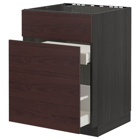 Напольный шкаф под мойку + 3 фронтальных панель, 2 ящика, 60x60 cm IKEA METOD МЕТОД, MAXIMERA МАКСИМЕРА 193.339.14
