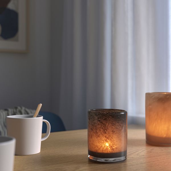 Подсвечник для греющей свечи, 11 см, серый IKEA VINDSTILLA 705.425.94 - фото 3