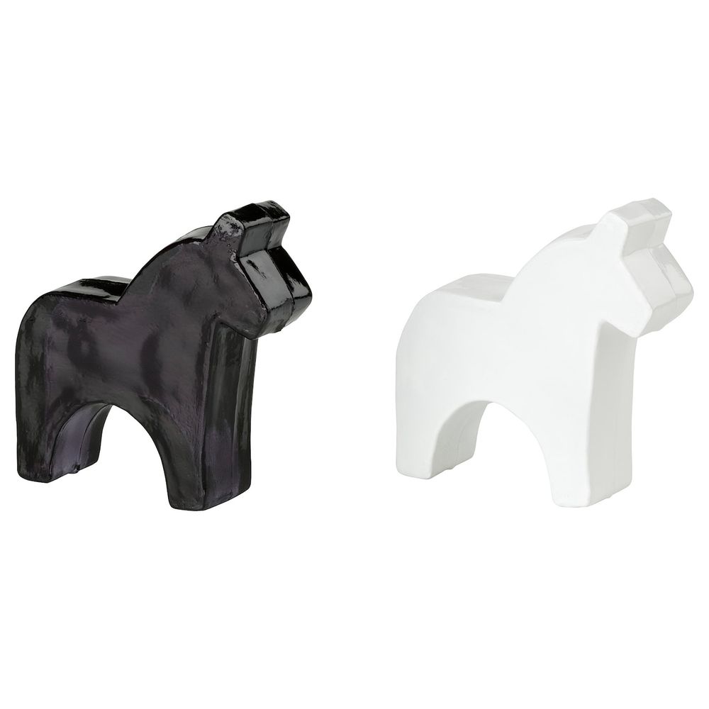 Украшение, лошадь, белый, черный 6 см IKEA ERFORDRA ЭРФОРДРА 905.019.36 - фото 1