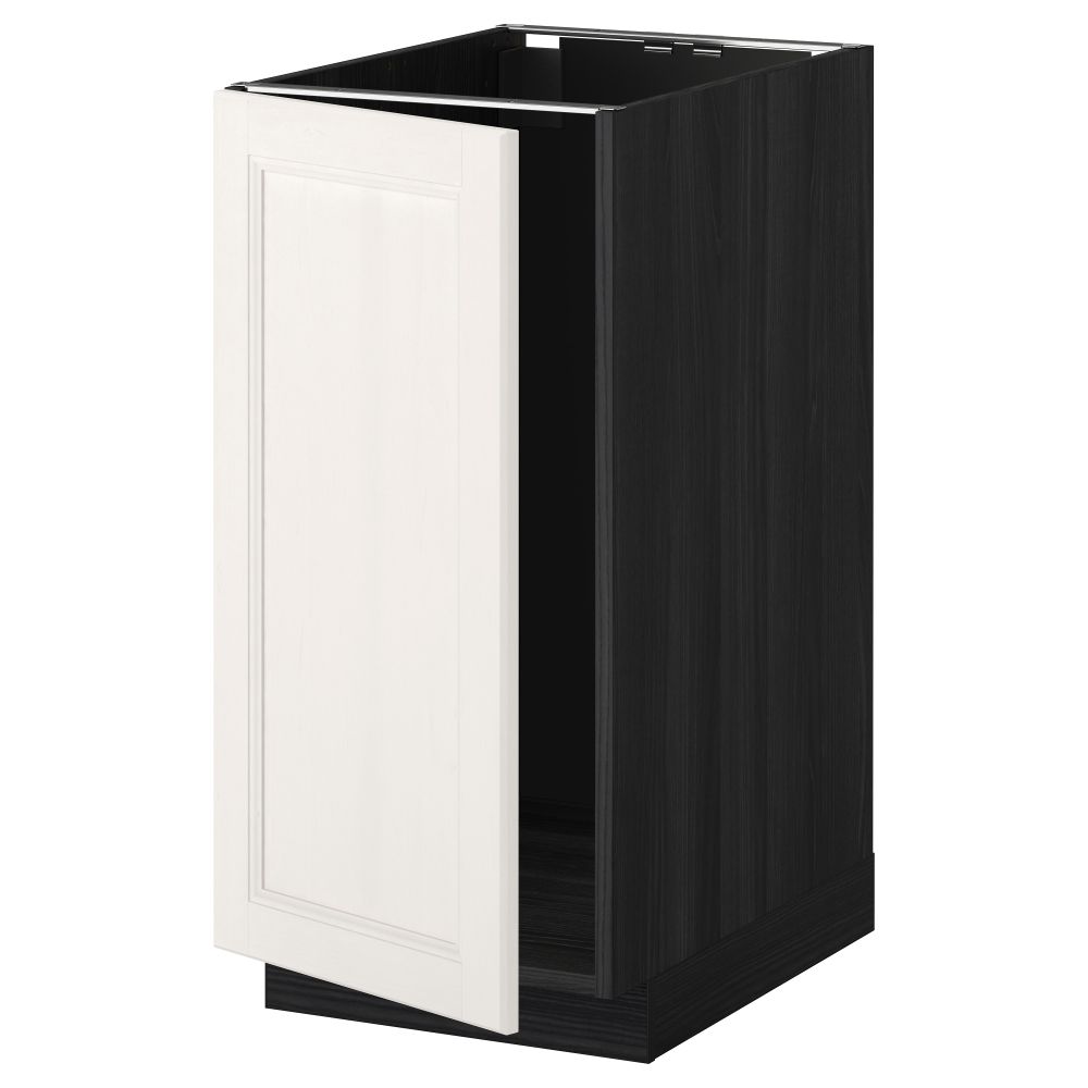 Напольный шкаф для мойки, мусорных контейнер МЕТОД, черный, Лаксарби белый (40x60 см) - схема-чертеж с размерами