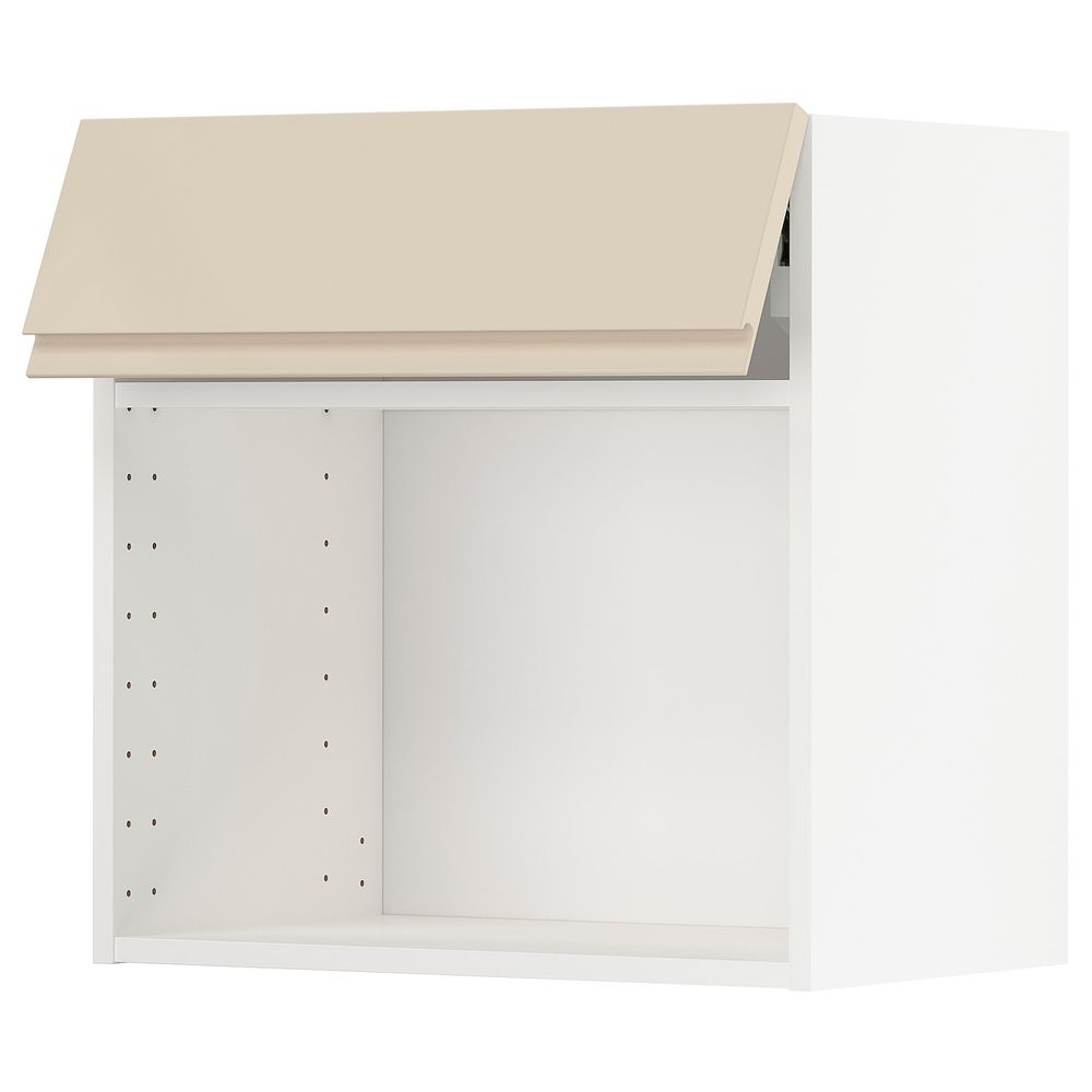 Навесной шкаф для СВЧ-печи, белый/Воксторп глянцевый светло-бежевый 60x60 см IKEA МЕТОД 992.250.86 - схема-чертеж с размерами