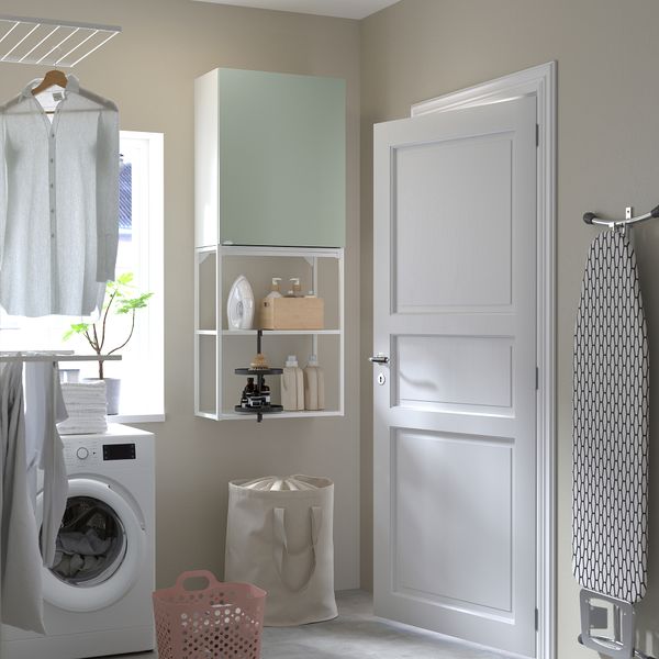 Комбинация для хранения, белый, бледный серо-зеленый, 60x32x150 см IKEA BEGIVENHET БЕГИВЕНХЕТ 195.479.48 - фото 4