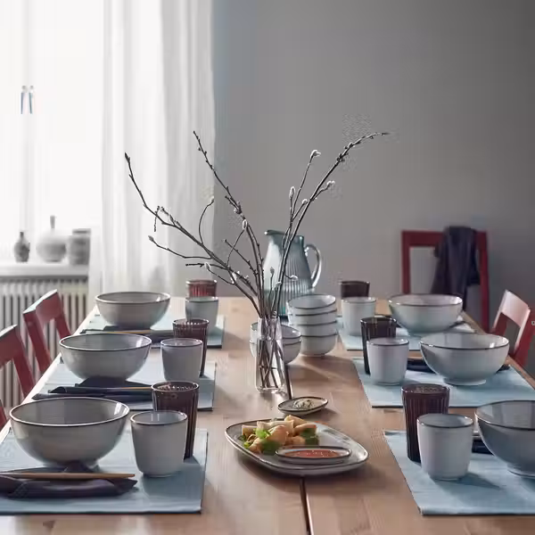 GLADELIG Миска - серый 19 см - схема-чертеж с размерами