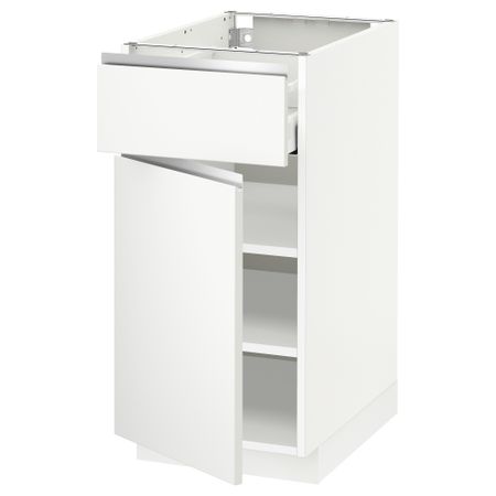 Напольный шкаф с ящиком, дверью МЕТОД / МАКСИМЕРА, белый, Нодста белый