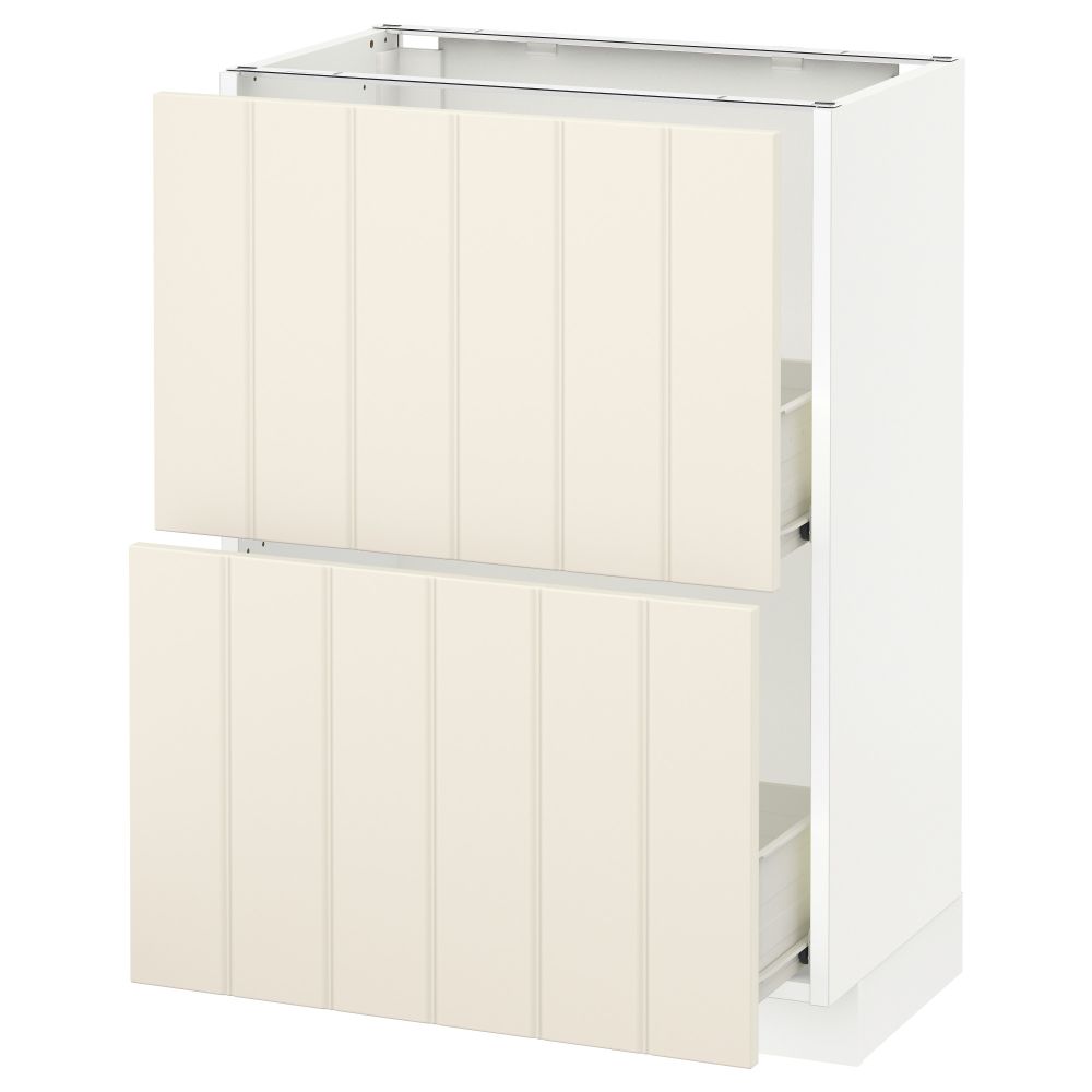 Напольный шкаф с 2 ящиками МЕТОД / ФОРВАРА, белый, Хитарп белый с оттенком - схема-чертеж с размерами