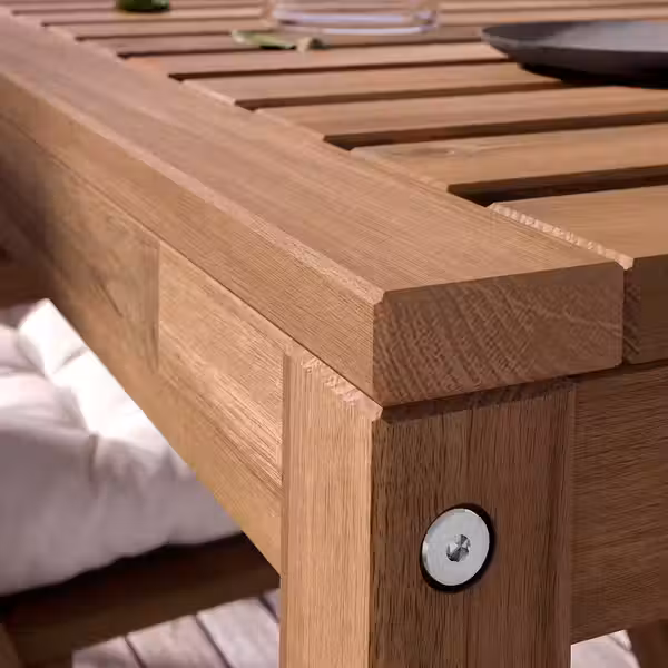 NÄMMARÖ Садовый стол - светло-коричневая морилка 140x75 см - фото 4