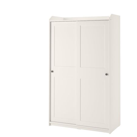 Гардероб с раздвижными дверями, белый 118x55x199 см IKEA HAUGA ХАУГА 004.569.19