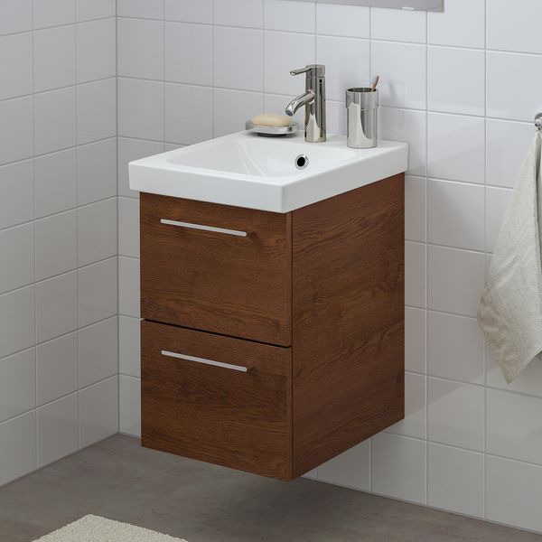 Шкаф для раковины с 2 ящиками, 43x49x64 cm IKEA ODENSVIK ОДЕНСВИК, GODMORGON ГОДМОРГОН 893.223.18 - фото 3