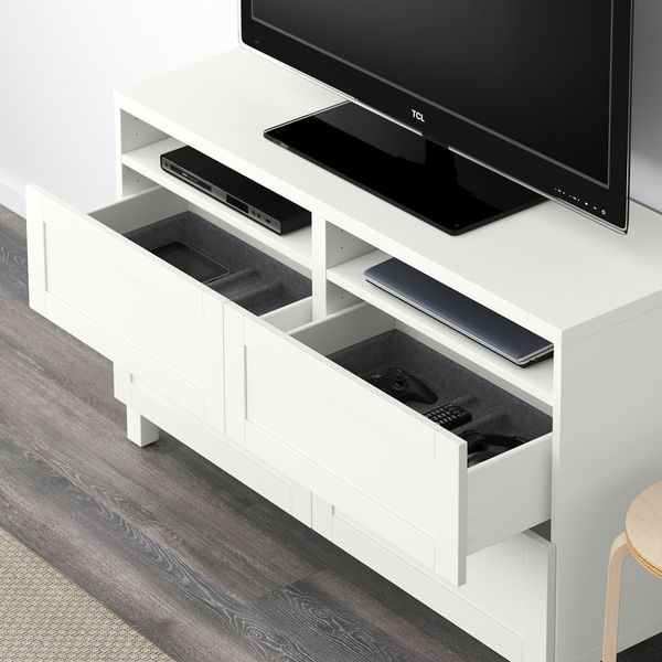 Тумба для ТВ с ящиками, 120x40x74 см, Hanviken белый IKEA BESTÅ БЕСТО 391.939.17 - фото 4
