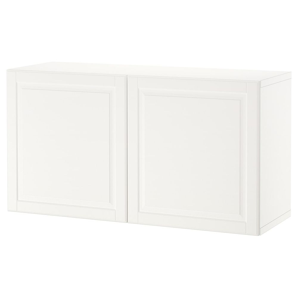 Стеллаж с дверьми, белый/Смевикен белый 120x42x64 см IKEA BESTÅ БЕСТО 494.420.49 - фото 1
