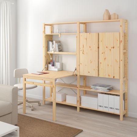 2 секции для хранения + складной столик 175x30-104x179 см IKEA IVAR ИВАР 892.485.59