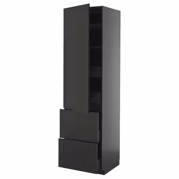 METOD / KNIVSHULT Высокий шкаф+полки/4ящ/двр/2фасада - фото 1