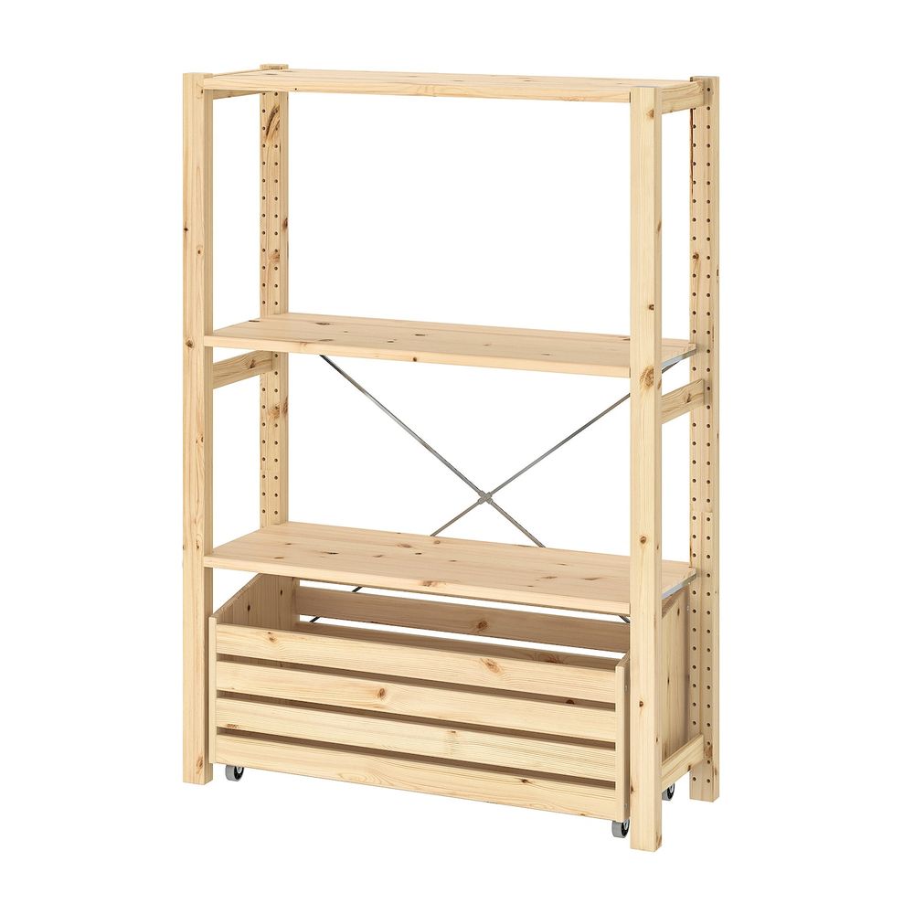 Стеллаж с ящиком, сосна 89x30x124 см IKEA IVAR ИВАР 294.015.25 - фото 1