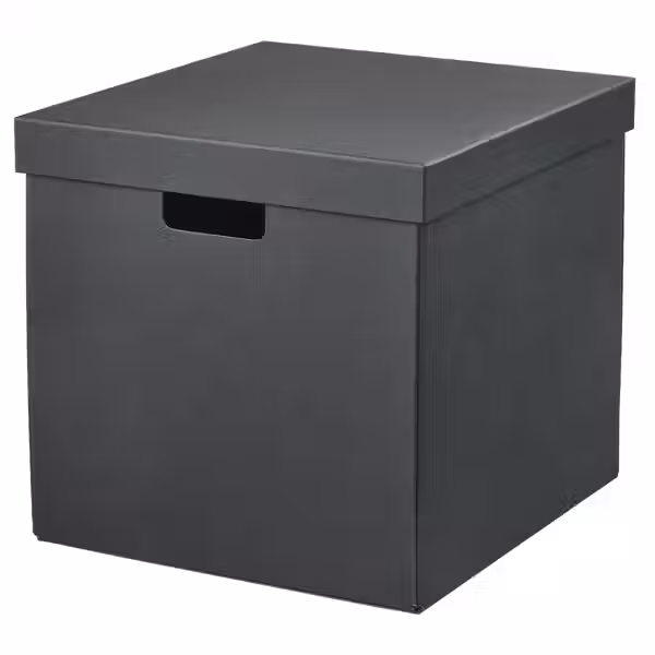 FJÄDERHARV ФЬЕДЕРХАРВ Коробка с крышкой - антрацит 32x35x31 см - фото 1