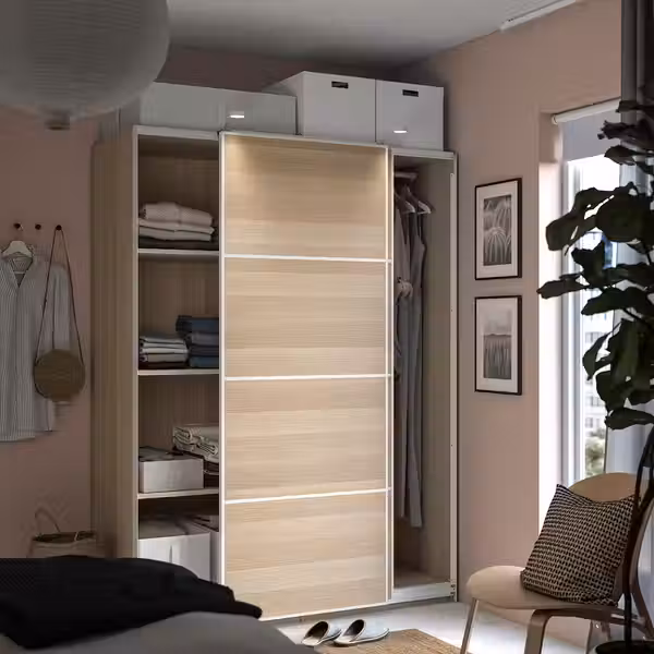 PAX Каркас гардероба - под беленый дуб 100x58x201 см - фото 2