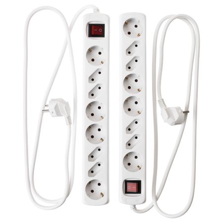 Удлинитель 8-местный с выключателем КОПЛА, с заземлением белый (1.5 м)