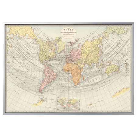 Картина с рамой, Историческая карта, 1881/цвет алюминия 200x140 см IKEA BJÖRKSTA БЬЁРКСТА 293.847.24