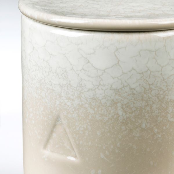 Ароматическая свеча в банке, Персиковый цвет и бамбук/бежевый белый 10 см IKEA ОСИНЛИГ 704.610.93 - схема-чертеж с размерами