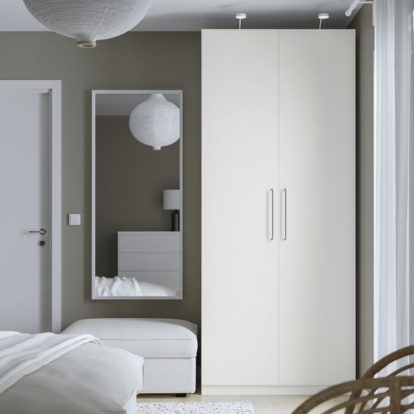 Гардероб, комбинация, 100x60x236 см, белый, белый IKEA PAX ПАКС, FORSAND ФОРСАНД 095.011.11 - схема-чертеж с размерами