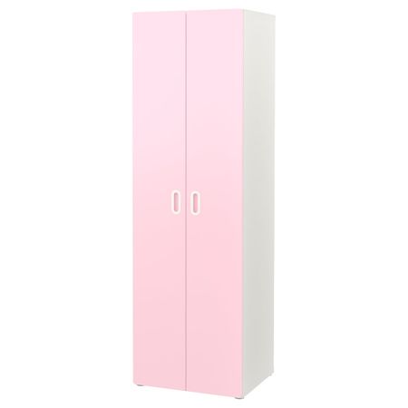 Гардероб, белый/светло-розовый 60x50x192 см IKEA STUVA СТУВА / FRITIDS ФРИТИДС 492.657.77