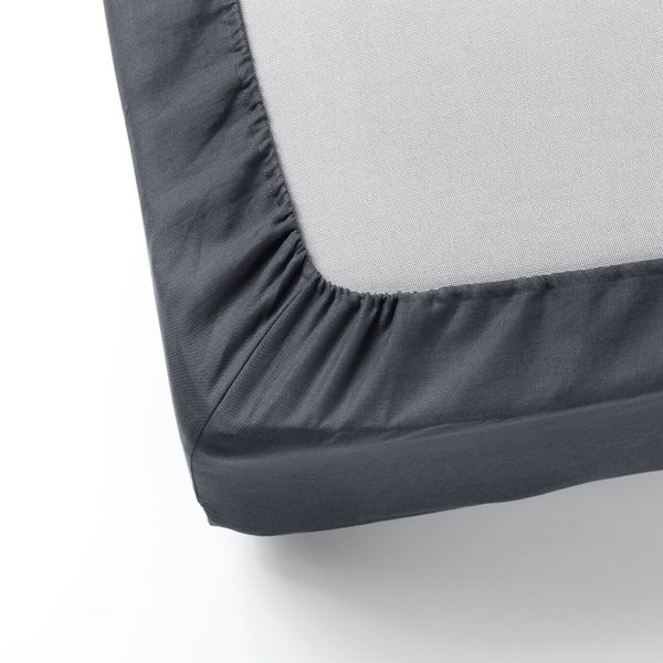 Простыня натяжная, темно-серый 90x200 см IKEA ПУДЕРВИВА 604.120.79 - фото 3